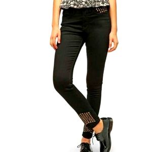 BDG Studded High Waist Cigarette Ankle Black Denim Jeans